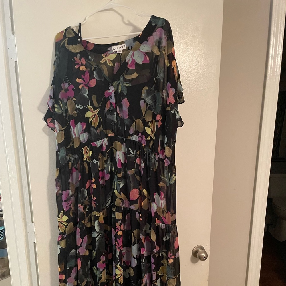 Floral sundress, with slip